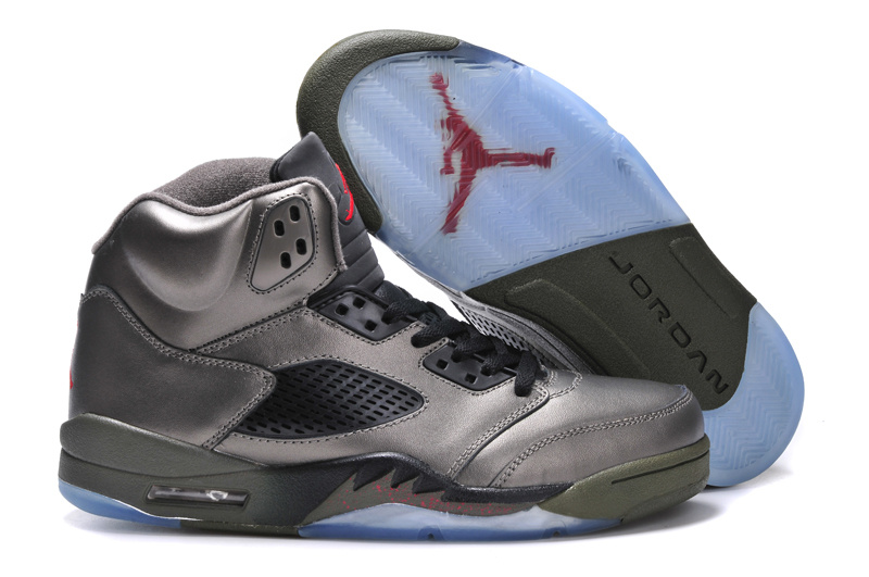 Air Jordan 5 Mens Shoes Silver Gray Online